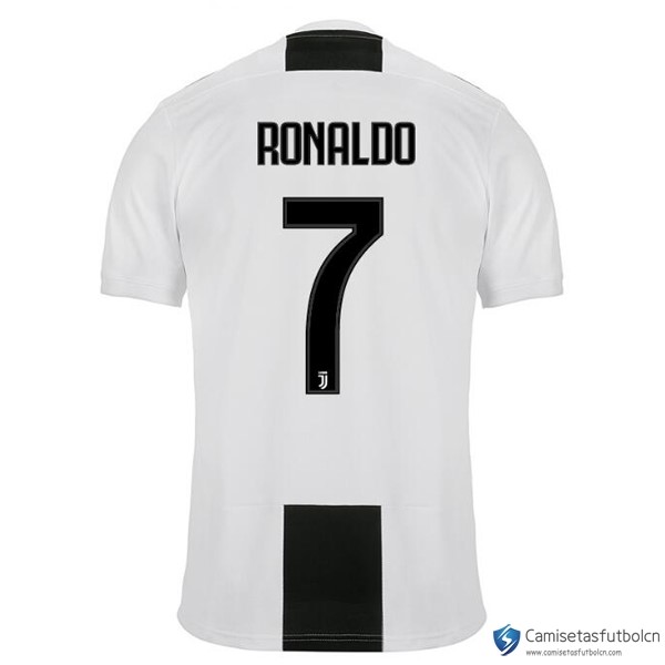 Camiseta Juventus Primera equipo Ronaldo 2018-19 Blanco Negro